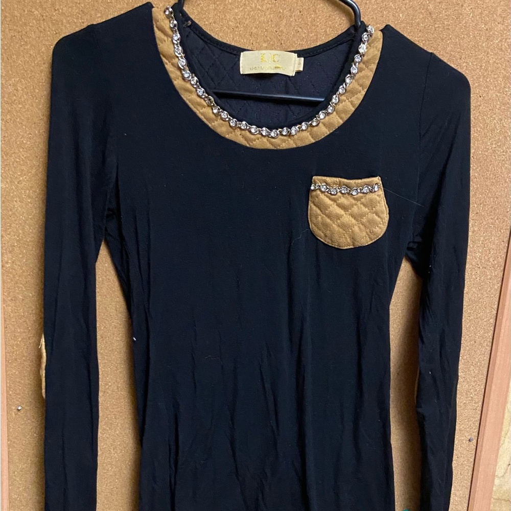 Black sweater with patches